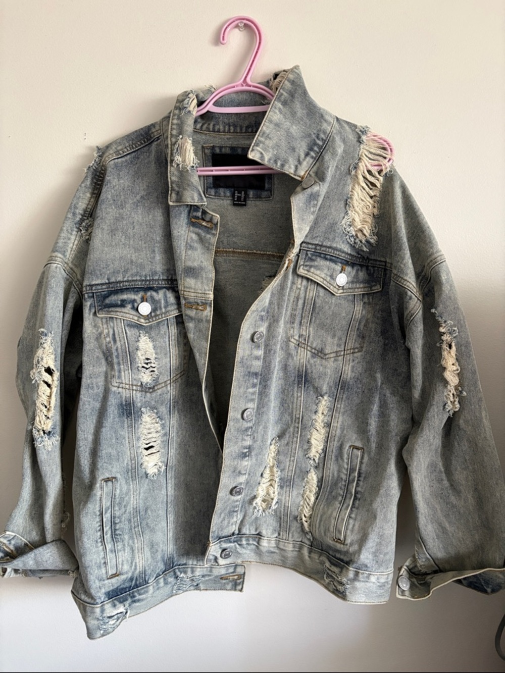 Forever 21 Light Blue Distressed Denim Jacket